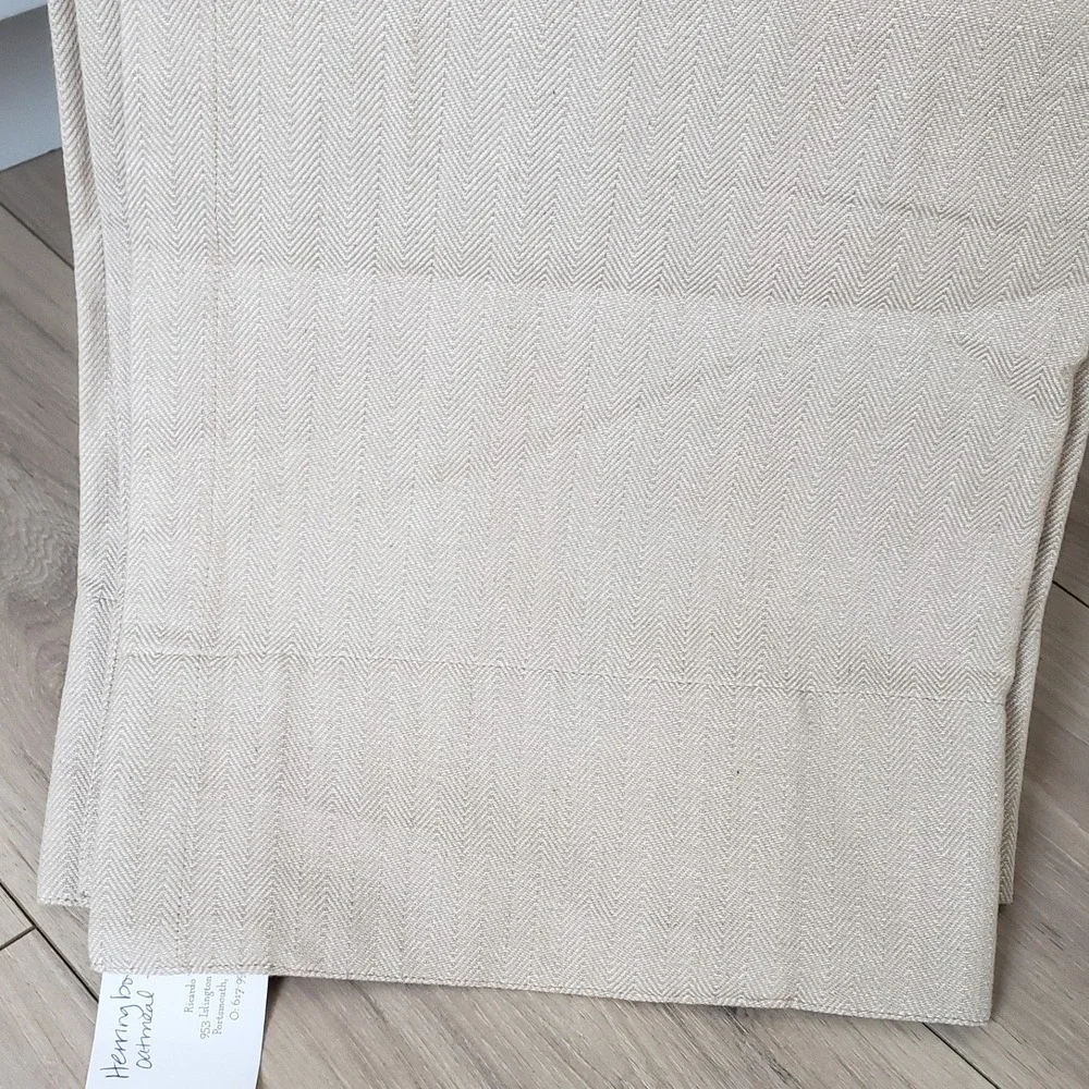 Ricardo Herringbone Curtain Panel 48x84 Oatmeal Single Lined Window‎ Cover